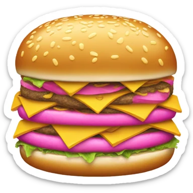 Pink and gold cheeseburger  sticker