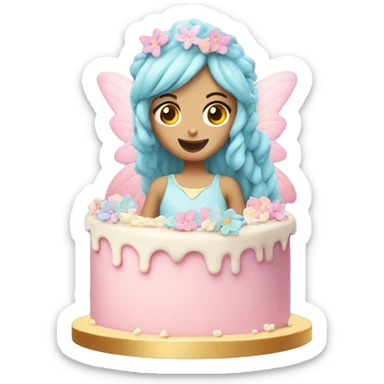 Fairy pastel cake sticker