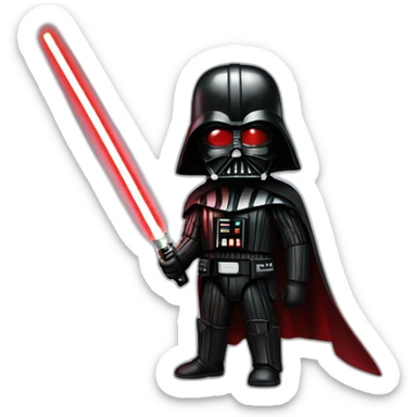 Darth vader with red lighsaber sticker