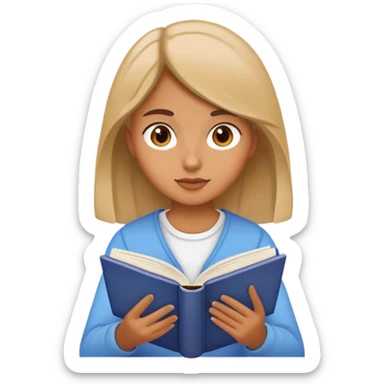 Girl reading book sticker