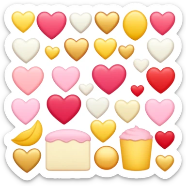 Romantic pink-red-gold-yellow-white pastel lush aesthetic sticker