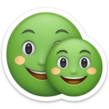 two green emojis one smaller than the other  sticker