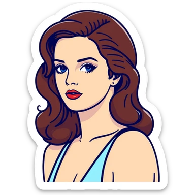 Lana Del Rey with retro Hollywood glamour sticker