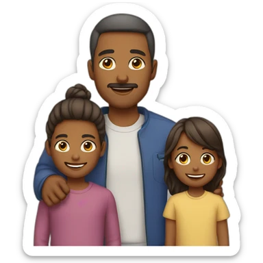 father and kids sticker