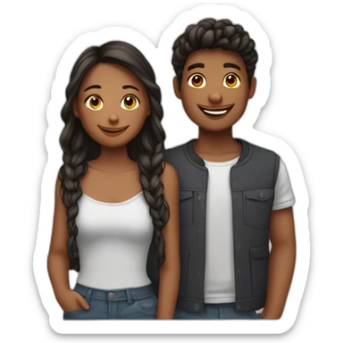 2 amoureux adolescents de la même couleur sticker