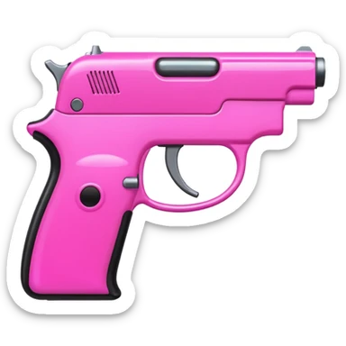 pink gun, simple, iconic, emoji style sticker