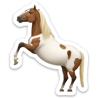 a horse doing a handstand  sticker