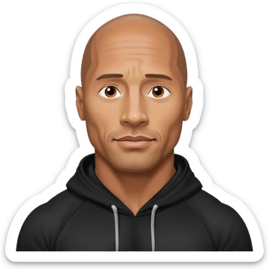 dwayne johnson with black hoodie sticker