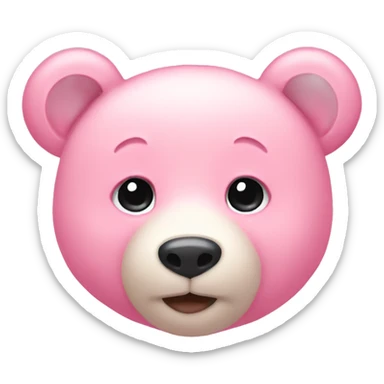 baby pink bear sticker