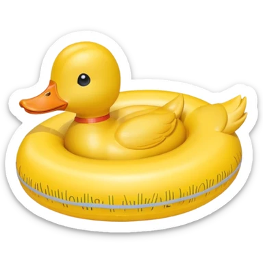 swimming ring wich has a duck head sticker