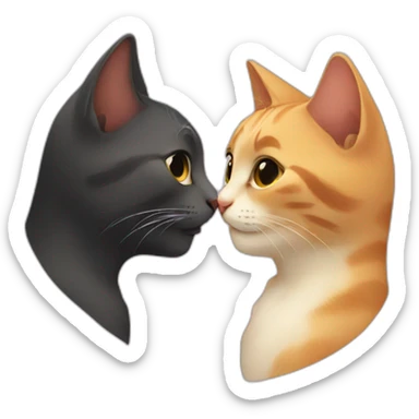 cat kiss human sticker