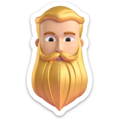 superhero emblem with stylized beard shape and letter B, metallic finish sticker