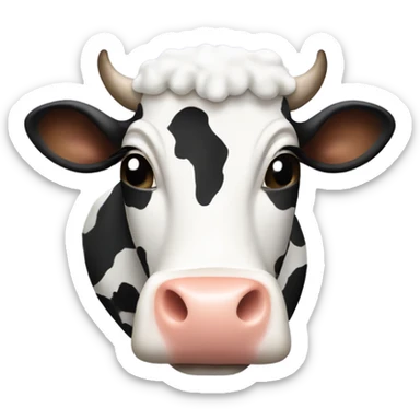 Cow with milk sticker