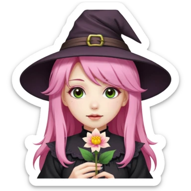 Pink Hime Gyaru Witch Flower Girl sticker