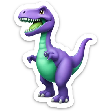 Purple dinosaur with a mint green tummy sticker