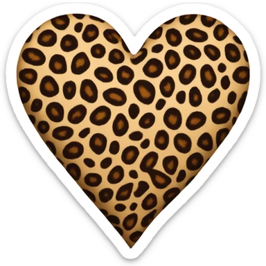 Leopard print heart sticker