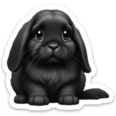 black mini holland lop sticker