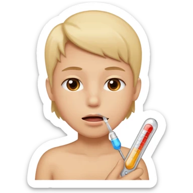 face with thermometer sticker