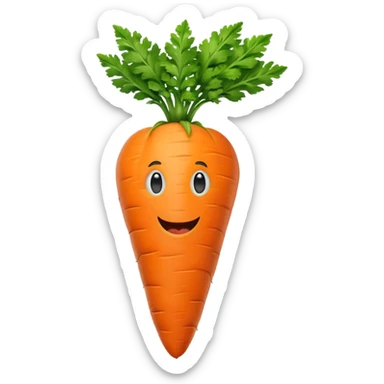 a big carrot with goofy face over the world sticker