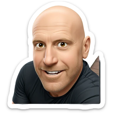 smiling man in black shirt sticker