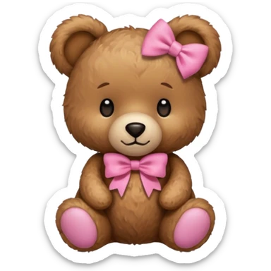 Teddy Bear With Pink Bow  sticker