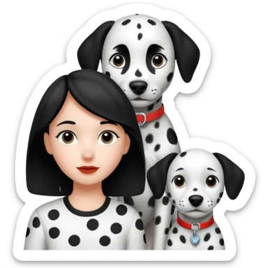 Girl Dalmatian and boy Dalmatian  sticker