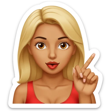 Emoji bitting its index finger in a sexy way sticker