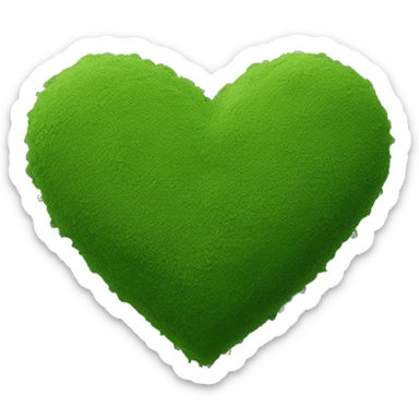 Moss green matte heart sticker
