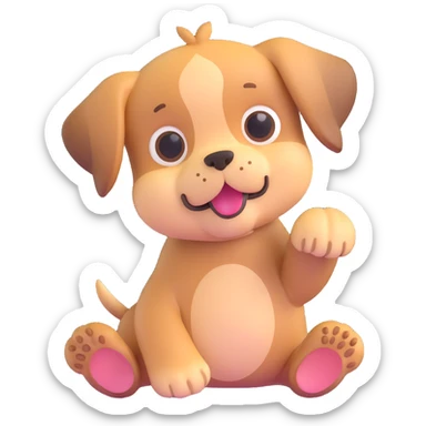 puppy showing its paws sticker