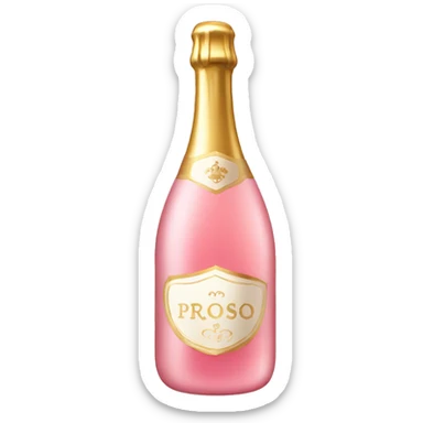 Pink Prosecco bottle sticker