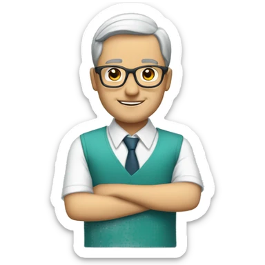 Combine a Dolphin with a white male teacher sticker