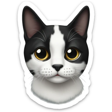 tuxedo cat with black spot on nose sticker