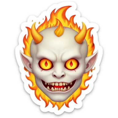 😈 com fogo por baixo sticker