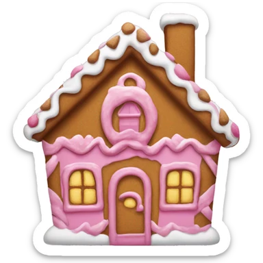 A pink gingerbread house sticker