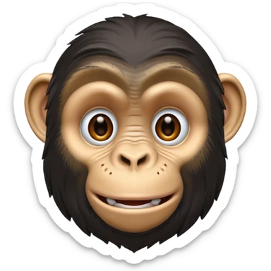 a chimpanzee face sticker