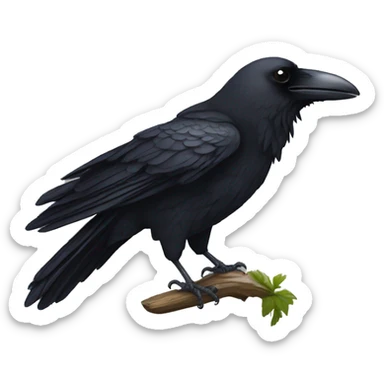 Right black raven wing  sticker
