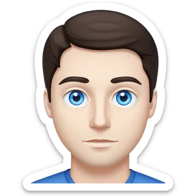 Dark Brown hair blue eyed white guy sticker