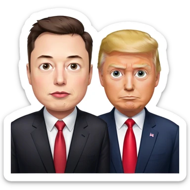 Elon Musk and Donald Trump standing next to each other  sticker