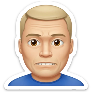 big  square-faced russian man thick jawed sticker