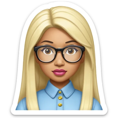 Rapper Nicki Minaj wear glasses sticker