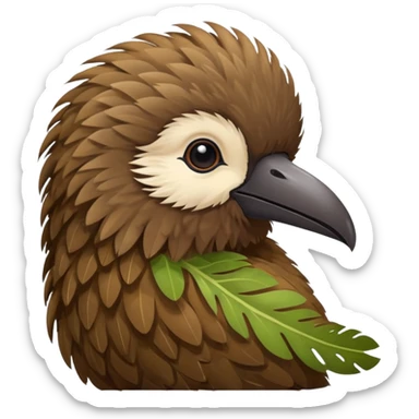 cute kiwi bird ai agent ( color fillable)  sticker