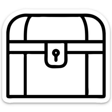 purple and teal treasure chest outlined icon sticker
