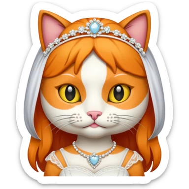 calico cat bride sticker