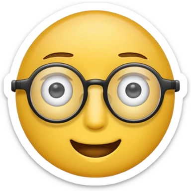 Emoji face with one eyeglass lens  sticker