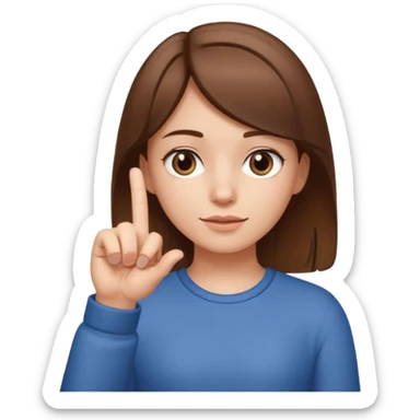 girl naked making a hand gesture showing that something is small: thumb and middle finger close together, other fingers closed sticker