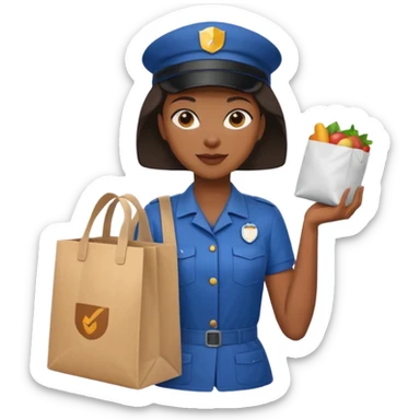 Food Delivery Courier black woman sticker
