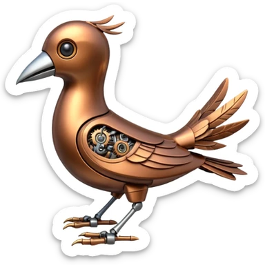 bronze robotic bird sticker