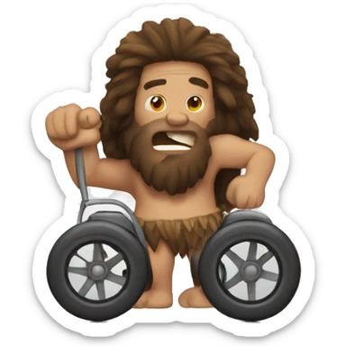 caveman with wheels sticker