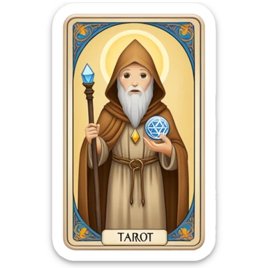 Tarot Card with the hermit on it sticker
