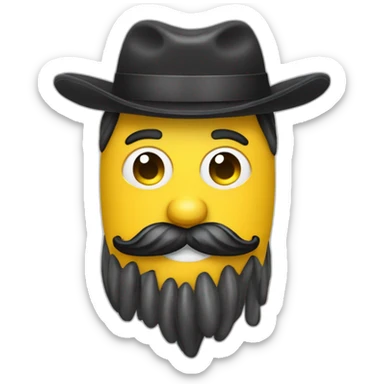 Un homme  blanc avec une frange une grosse bouche avec une moustache dans un costume de banane sticker